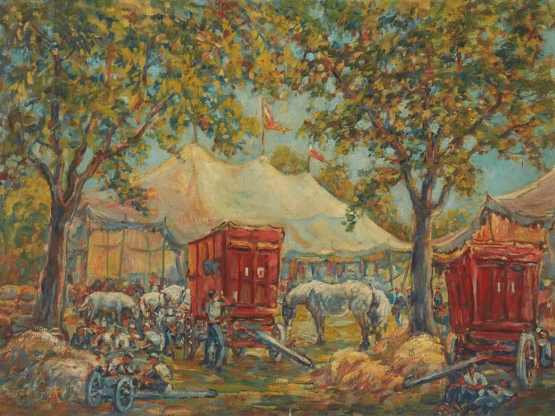 1885-Raymond Everett - Le tende per cavalli, il circo